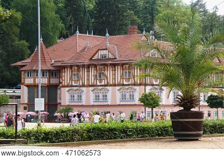Luhacovice, Czech Republic, August 11, 2019.a Typical Spa Building In Luhacovice Spa, Czech Republic