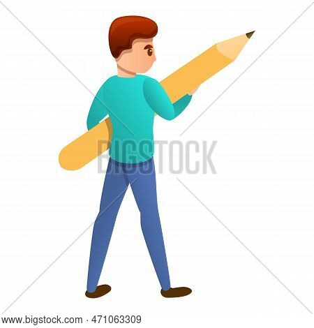 Text Editor Man Icon. Cartoon Of Text Editor Man Icon For Web Design Isolated On White Background