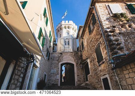 Herceg Novi Town, Kotor Bay, Streets Of Herzeg Novi, Montenegro, With Old Town Scenery, Church, Fort