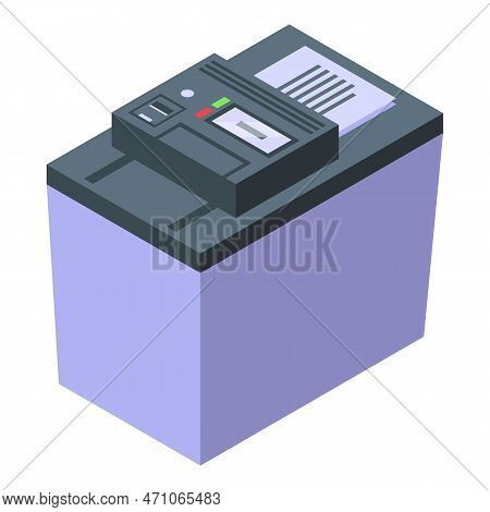 Electronic Voiting Locked Box Icon Isometric Vector. Election Vote. Voter Digital