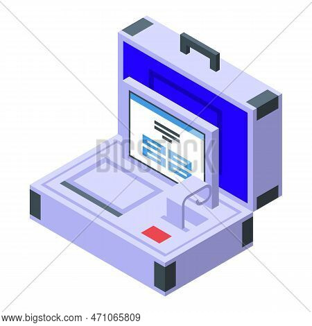 Electronic Voiting Icon Isometric Vector. Election Vote. Online Ballot