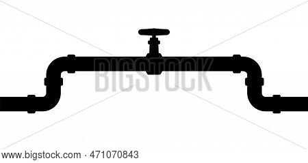 The Pipeline With Stopcock Gas Oil Plumbing Background Drain Infographic Metal Valve Vector Technolo