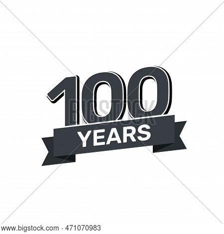 100th Anniversary Retro Stamp Icon Badge Invitation. Anniversary 100 Sealbackground Happy Label Logo