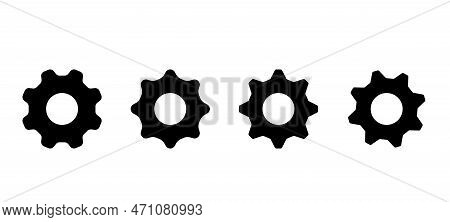 Settings Icon In Different Style Vector Illustration. Two Colored And Black Settings Vector Icons De