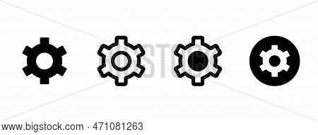 Settings Icon In Different Style Vector Illustration. Two Colored And Black Settings Vector Icons De