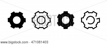 Settings Icon In Different Style Vector Illustration. Two Colored And Black Settings Vector Icons De