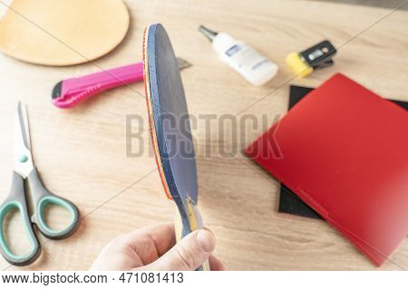 New Rubber Pads On Professional Table Tennis Rackets, Preparation Of A New Racket For Table Tennis, 