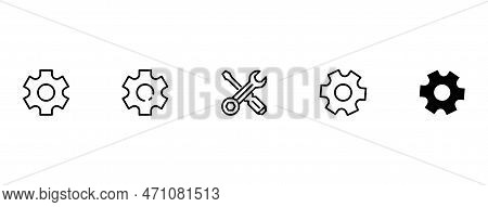 Gear Setting Icon Vector Collection. Cog Wheel And Gears Isolated. Symbol Of Setting. Vector Illustr
