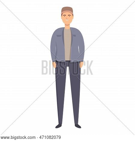Smiling Trucker Man Icon Cartoon Vector. Driver Worker. Cargo Professional