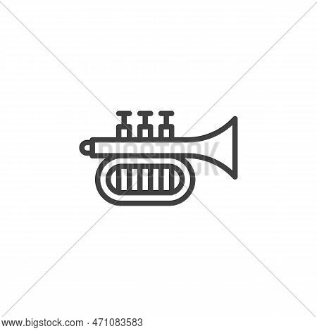 Trumpet Toy Line Icon. Linear Style Sign For Mobile Concept And Web Design. Trumpet Outline Vector I