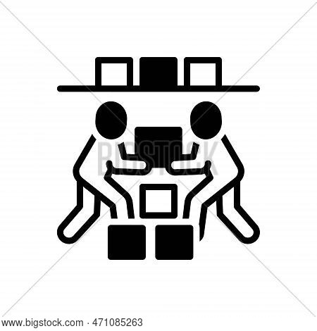 Black Solid Icon For Helping Serving Share Loading Support Recourse Together Gratitude