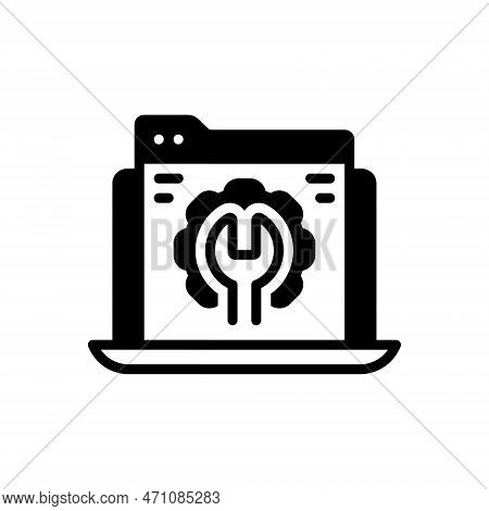 Black Solid Icon For Webmaster Computer Website Internet Coding Developer Maintenance Browser Fixing