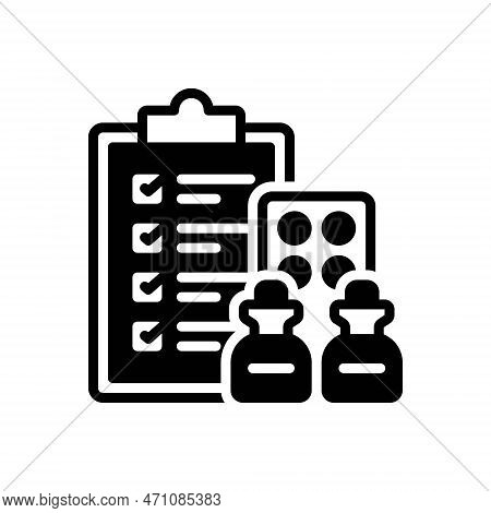 Black Solid Icon For Trial Test Probation Ordeal Preliminary Exploratory Medicine Dose Drug