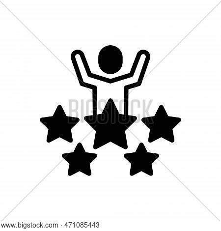 Black Solid Icon For Excellent Best Superb Outstanding Admirable Marvelous Surpassing Nailing Spanki