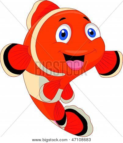 Мультфильм милый клоун рыбы