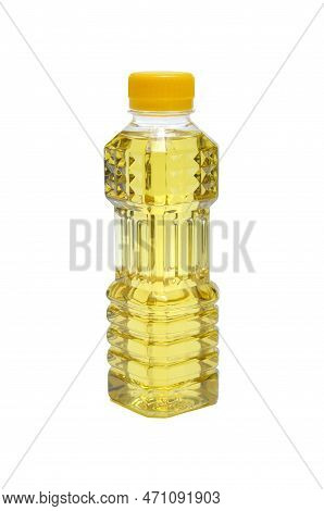 Palm Cooking Oil In A Plastic Bottle White Background
