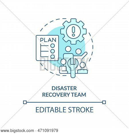 Disaster Recovery Team Blue Concept Icon. Effective Disaster Recovery Plan Abstract Idea Thin Line I