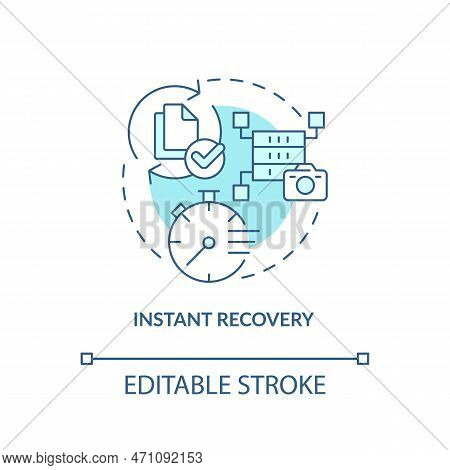 Instant Recovery Blue Concept Icon. Quick Restoration. Type Of Disaster Recovery Abstract Idea Thin 