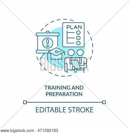 Training And Preparation Blue Concept Icon. Disaster Recovery Plan Benefit Abstract Idea Thin Line I