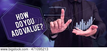 Text Caption Presenting How Do You Add Value. Concept Meaning Bring Business Progress Contribute Ear