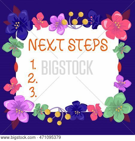 Writing Displaying Text Next Steps 1, 2, 3. Business Concept Something You Do Or Plan After Youve Fi