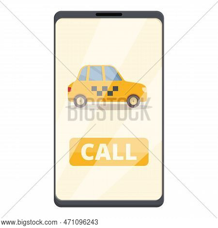 Taxi Phone Call Icon Cartoon Vector. Car Service. Driver Cab