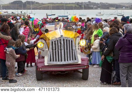 Douarnenez, France - February 27 2022: Les Gras De Douarnenez Is A Particularly Famous Carnival Acro