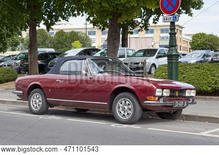 Epernay, France - July 23 2020: The Peugeot 504 Is An Automobile Of The French Car Manufacturer Peug