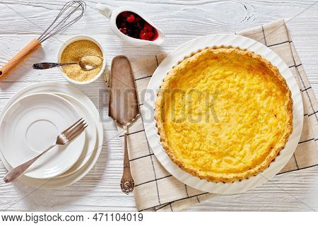 Classic Chess Pie Pairs A Traditional Butter Pie Crust With A Sweet, Custardy Filling In White Bakin