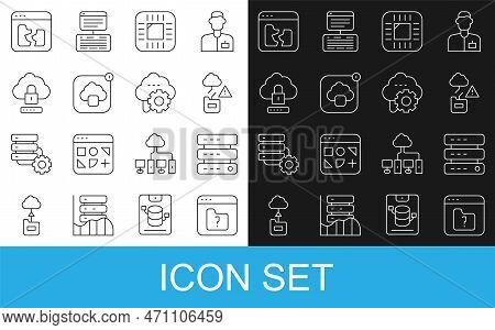 Set Line File Missing, Server, Data, Web Hosting, Cloud Technology Data Transfer, Processor With Cpu