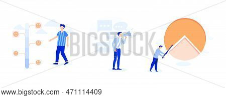 Customer Feedback Giving Rating Based On Experience Or Quality From Product And Service.set Flat Vec