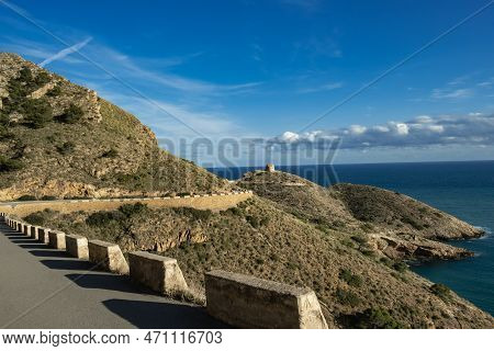 Scenic Panorama Of The Coast From Sierra Helada Natural Park. Benidorm - Popular Spanish Resort In P