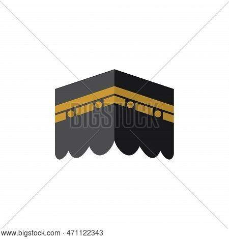 Kaaba Icon. Kaaba Mecca Mosque Vector Illustration. Suitable For Hajj, Ramadan, Or Islamic Themes.