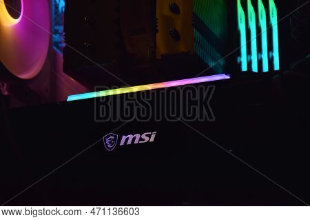 Msi Geforce Rtx 3090 Ti Gaming X Trio Graphics Card, Dark Background.