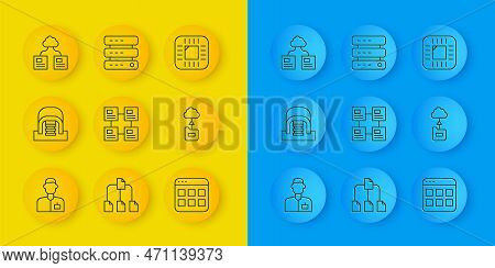 Set Line Analyst Engineer, Hangar With Servers, Hierarchy Organogram Chart, Browser Files, Cloud Tec