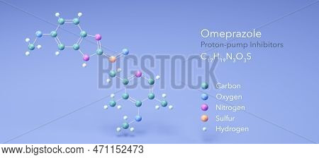 Omeprazole Molecule, Molecular Structures, Proton-pump Inhibitors, 3d Model, Structural Chemical For