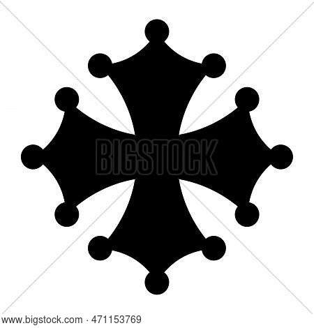 Occitan Cross Symbol Icon Illustration With A White Background
