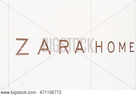 Marbella, Spain - October 11, 2021: Zara Home Store Logo In La Cañada Shopping Center In Marbella, S