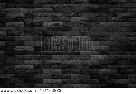 Wall Dark Brick Wall Texture Background. Brickwork Or Stonework Flooring Interior Rock Old Pattern C
