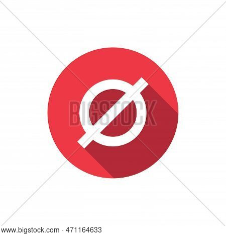 Null Sign Or Empty Set Symbol, Flat Icon Vector