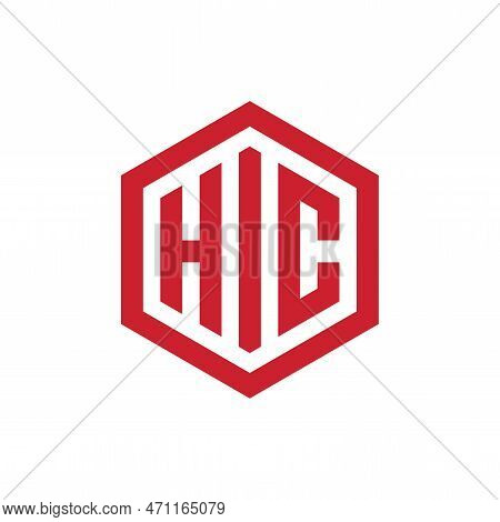 Letter Hic Logo Design, Hexagon Shaped Monogram Logo