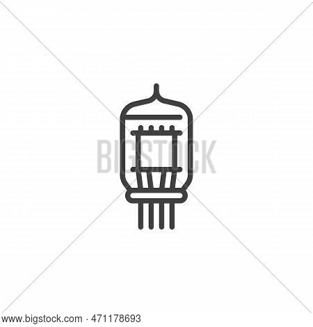 Electron Tube Line Icon. Linear Style Sign For Mobile Concept And Web Design. Vacuum Tube Outline Ve