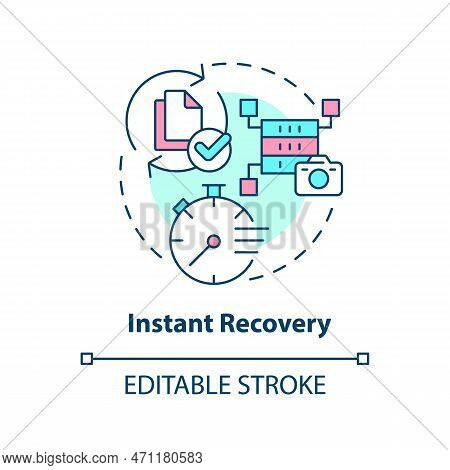 Instant Recovery Concept Icon. Quick Restoration. Type Of Disaster Recovery Abstract Idea Thin Line 