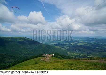 Paragliding In The Sky, Ukrainian Carpathians, Gemba Mountain, Pylypets Ukraine