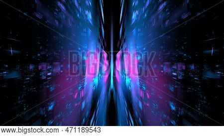 Digital Interior Building Portal Podium. Hi Tech Abstract Data Center Server Tonel. Business Technol