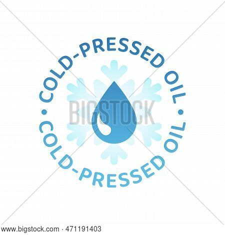 Cold-pressed Oil Vector Label. Cold Pressed Tag Badge.