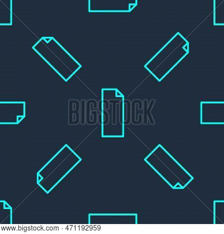 Green Line Grip Tape On A Skateboard Icon Isolated Seamless Pattern On Blue Background. Vector