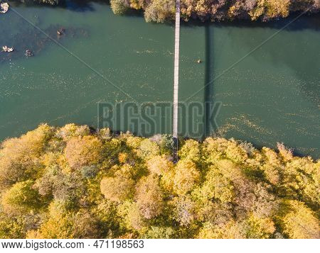 Aerial Autumn View Of Pasarel Reservoir, Bulgaria