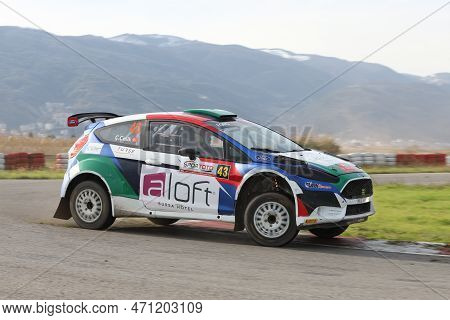 Kocaeli, Turkey - December 26, 2021: Caglayan Celik Drives Ford Fiesta R5 Of Castrol Ford Team Turke