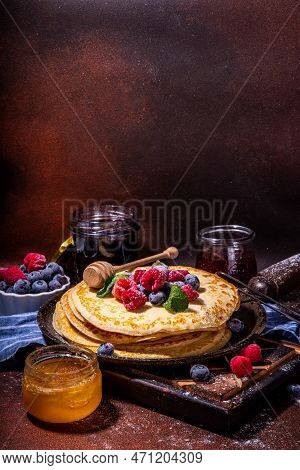 Crepes Pancakes With Berry